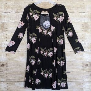 LUSH Knit Floral Keyhole Dress